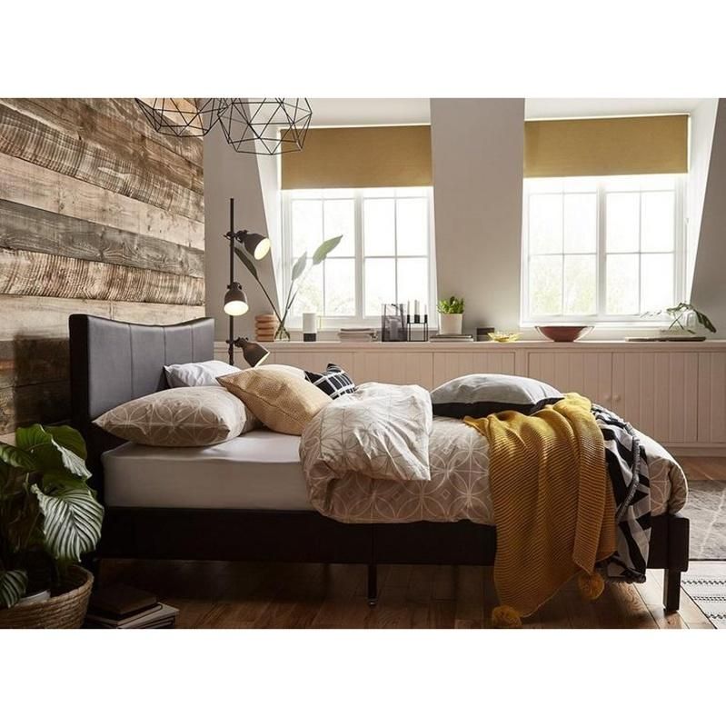 Modern Design Furniture Modern PU Leather Fabric Super King Size Bed Frame