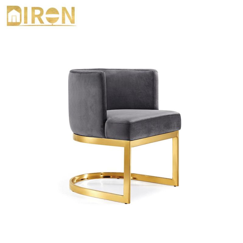 Factory Supply High Quality Velvet Stainless Steel Frame Dining Chair