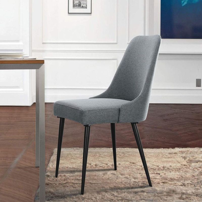 Modern Nordic Style Blue Velvet Frame Metal Dining Chair for Hotel and Dining Room