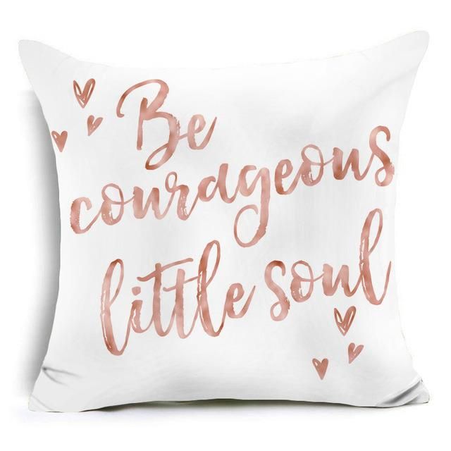 Rose Gold Printing Decoration Pillow on Sofa