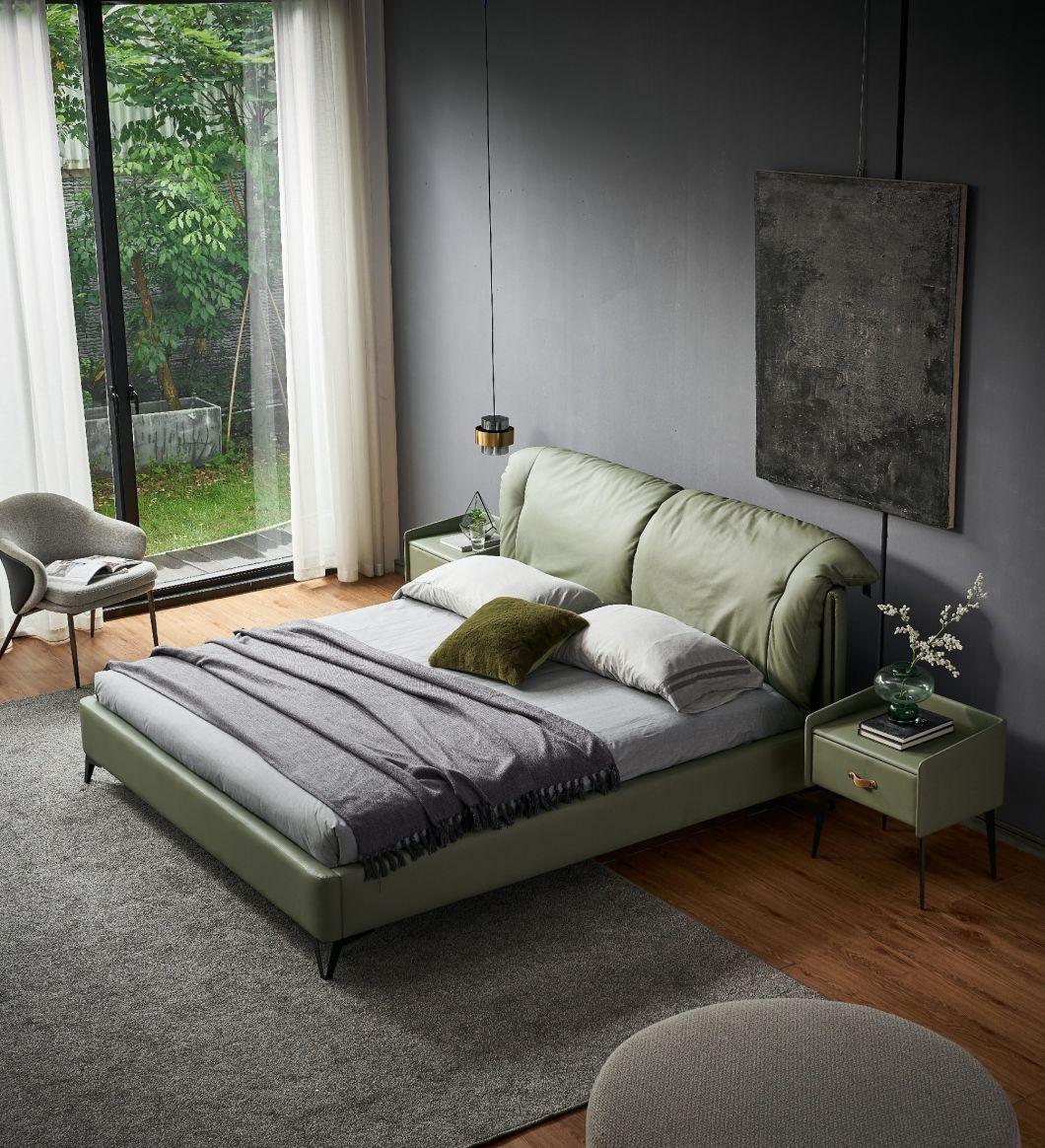 Modern Bedroom Furniture Beds Green Bed King Bed for Villa a-Mf004