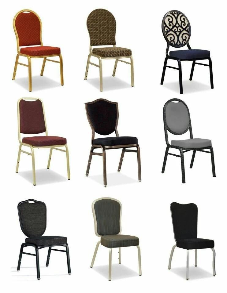 Steel Folding Chair  Hand Hook Decoration Banquet Fabric Dining Chair