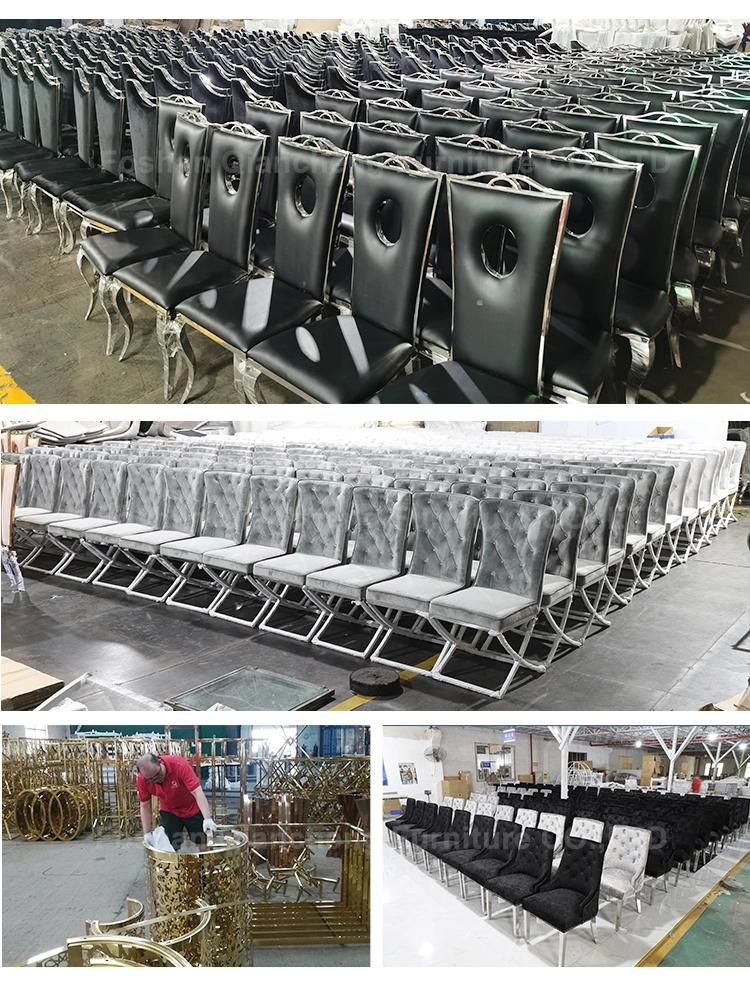 Wholesale Stainless Steel Modern Dining Chairs with Fabric