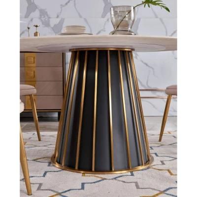 Modern Luxury Restaurant Dining Room Furniture Set Sintered Stone Round Dining Table