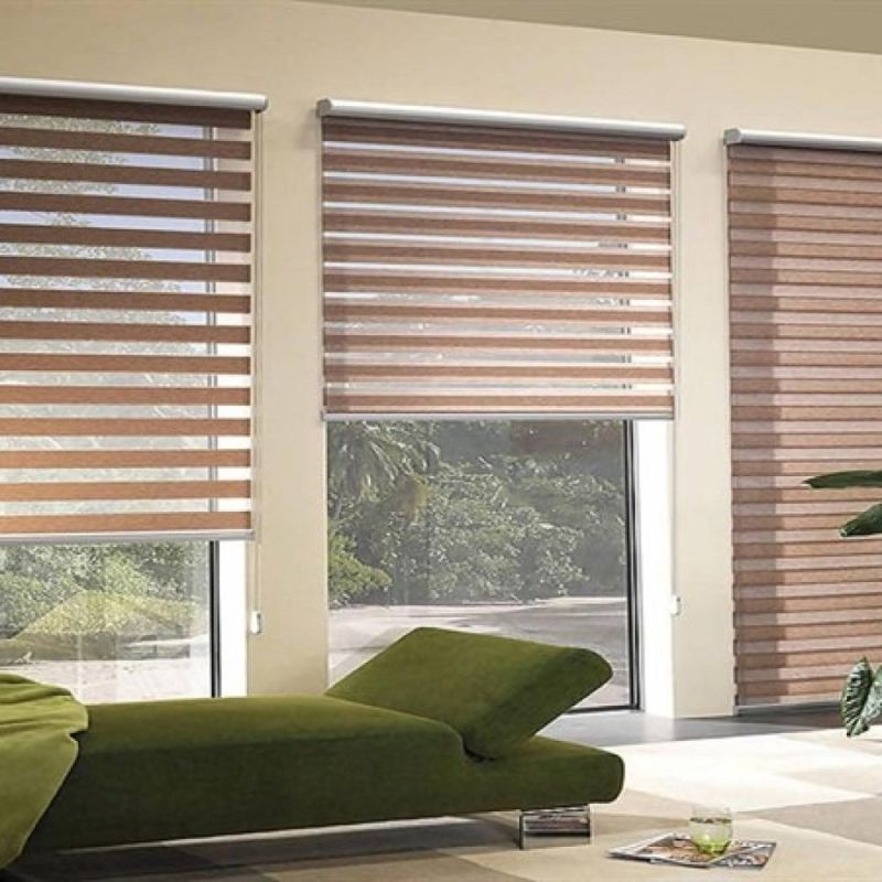 Blackout Fabric Sun Shading UV Protection Flame Retardant Zebra Blind