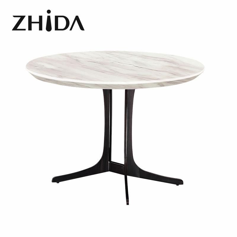 Nordic Style Round Marble Nesting Coffee Table Wood Top Living Room Table