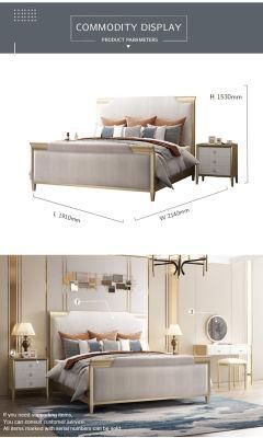 Wholesales Modern Wood Bed Frame Storage Upholstered Luxury King Size Bedroom Furniture