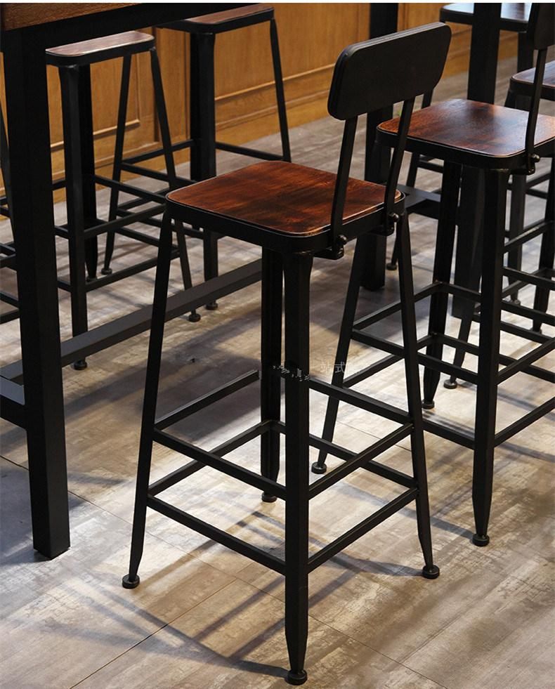 Metal Wood Bar Stool Chair Cafe Shop Project Contract Furniture