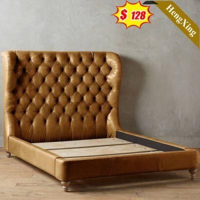 Home Furniture Big Headboard Modern Luxury Bedroom Frame Set House Solid Wood Double Bed