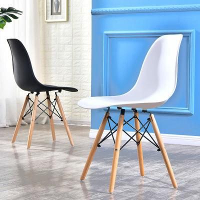 Bright PP Beech Wood Eiffel Dsw Furniture Party Chair Nordic Fiberglass Garden Restaurant Side Chair Scandinave Dining Plastic Chair