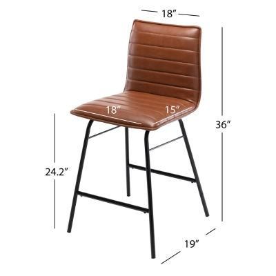 Modern Fashion Adjustable PU Leather Club Home Cheap Bar Stool with Back