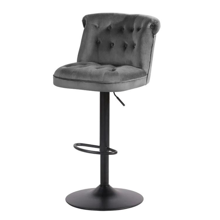 Hot Sales High Counter Chair Stainless Steel Velvet Upholster Bar Chair Bal Stool for Home Hotel Wedding