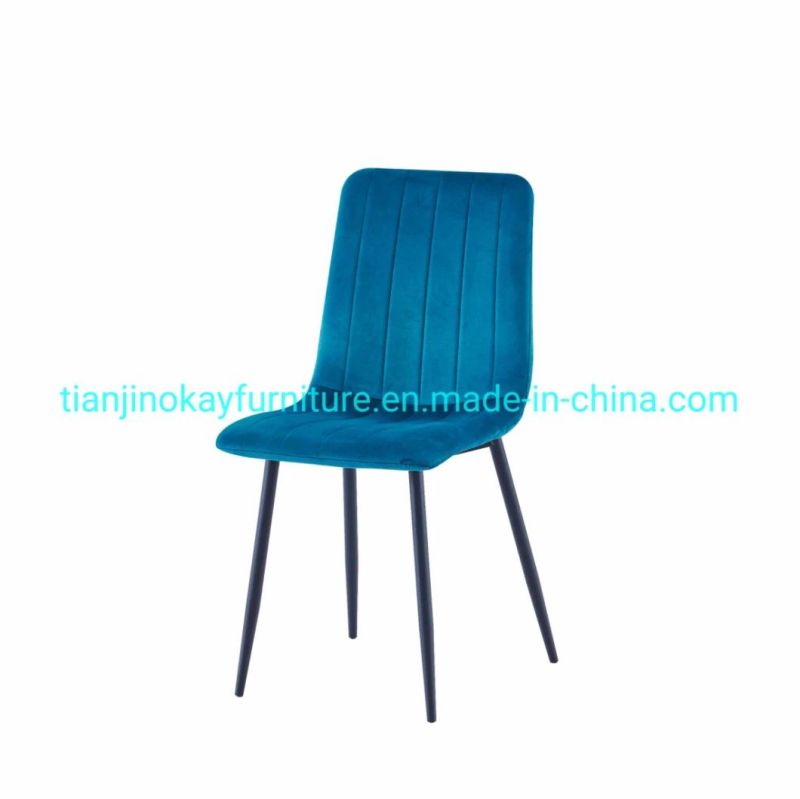 New Modern Fabric Leisure Green Velvet Chairs Living Room Restaurant Nordic Dining Arm Chairs Upholstered Metal Leg