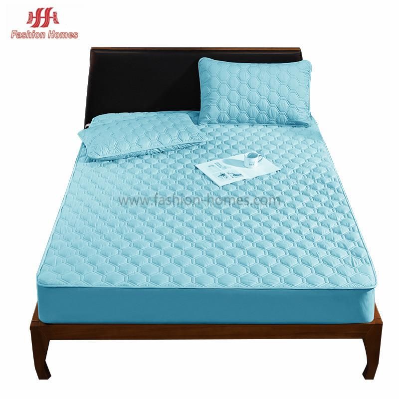 Customized Sizes Colored Microfiber Stripe Plain Dying Fabric Hotel Waterproof Bed Flat Fitted Sheet for Selling