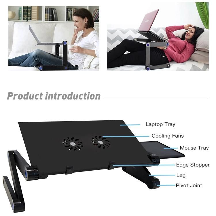 Leadingplus Hot Selling Laptop Desk 360 Degree Adjustable Metal Foldable Laptop Stand Desk