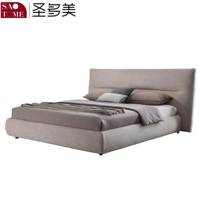 Modern Hotel Bedroom Furniture Set Fabric Grey 150m King Bed